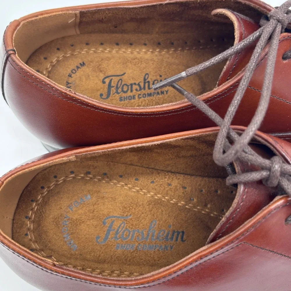 Florsheim Men's Size 12 Corbetta Cap Toe Cognac Leather Oxford shoes  11528-221